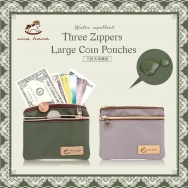 Cm-C13 Three Zippers Large Coin Pouches
